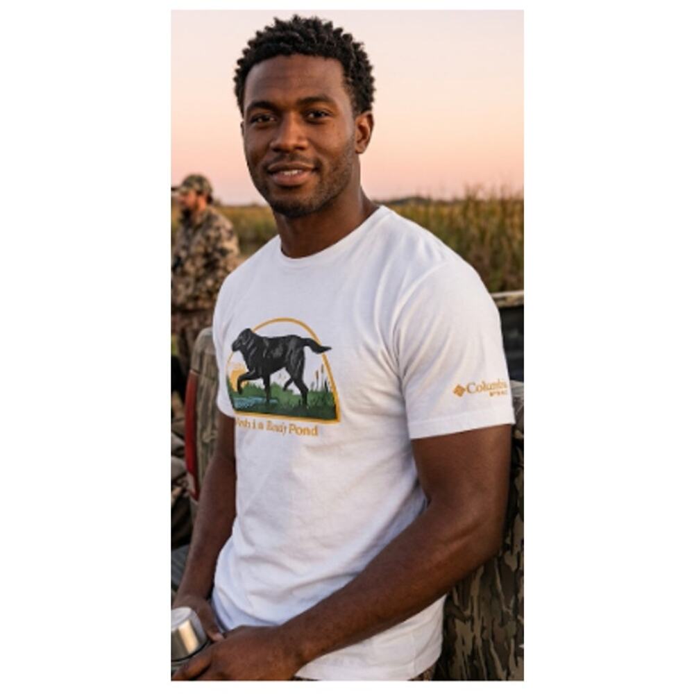 Columbia PHG Retriever Graphic T Shirt Medium White Cotton Hunting Dog Tee